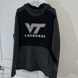 Nike Yoga Hi Neck VT Virginia Tech Hokies LAX Lacrosse Hooded Hoodie Sweatshirt